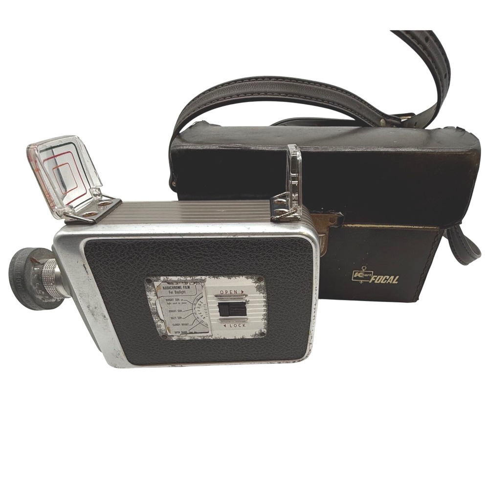 Vintage Kodak Brownie Movie Camera F2.7 Focal Case Collectible not tested.